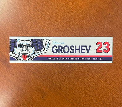 #23 Maxim Groshev White Reverse Retro Nameplate - 2023-24 Season