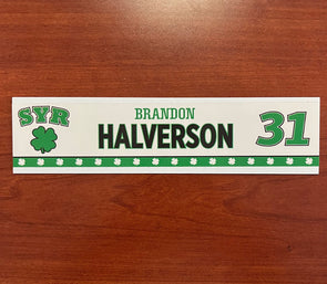 #31 Brandon Halverson St. Patricks Day Nameplate