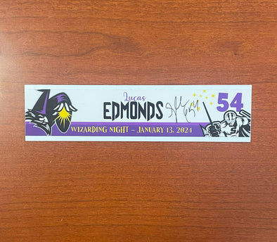 Signed #54 Lucas Edmonds Wizarding Night Nameplate - 2023-24 Season