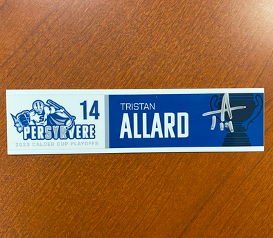 Autographed #14 Tristan Allard Calder Cup Playoffs Nameplate - 2023