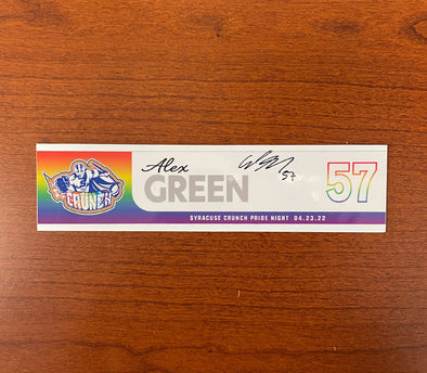 Autographed #57 Alex Green Pride Nameplate - April 23, 2022