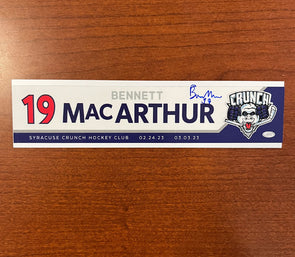 Autographed #19 Bennett MacArthur Reverse Retro Nameplate - 2022-23 Season
