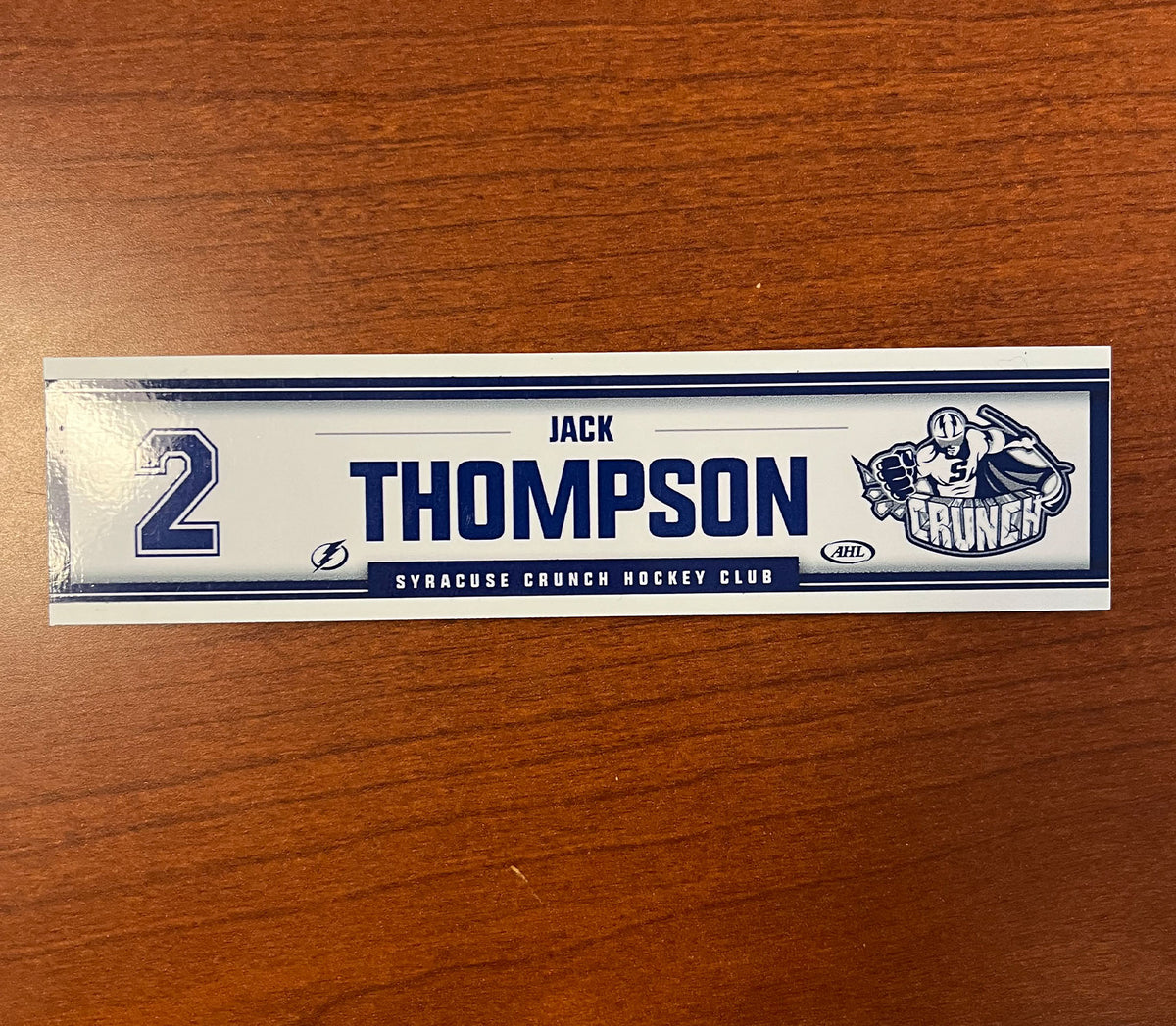 2 Jack Thompson Home Locker Room Nameplate – Syracuse Crunch