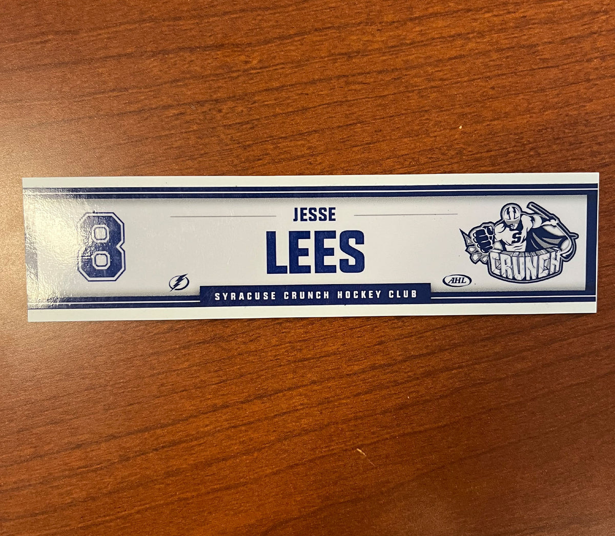 8 Jesse Lees Home Locker Room Nameplate Syracuse Crunch Official