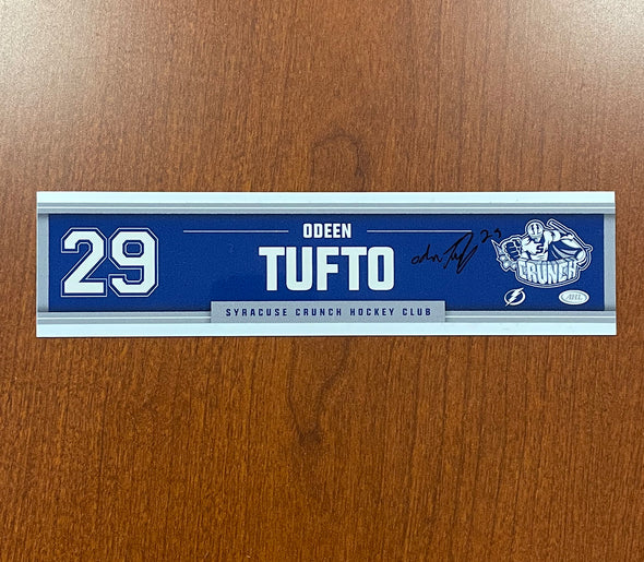 Autographed #29 Odeen Tufto Road Nameplate - 2020-21