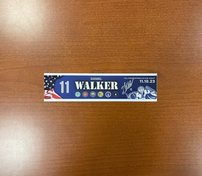 #11 Daniel Walker Signed Military Appreciation Nameplate - November 10, 2023