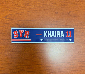 #11 Jujhar Khaira 45th Anniversary Miracle on Ice Nameplate - February 22, 2025