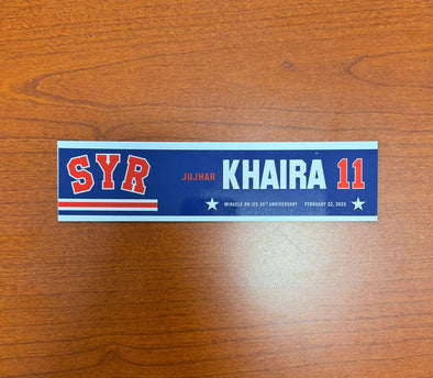 #11 Jujhar Khaira 45th Anniversary Miracle on Ice Nameplate - February 22, 2025