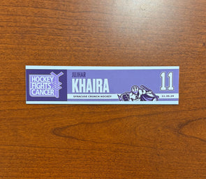 #11 Jujhar Khaira Hockey Fights Cancer Nameplate - November 30, 2024