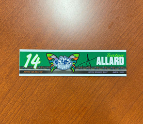 Signed #14 Tristan Allard Mental Wellness Night Nameplate - March 1, 2025