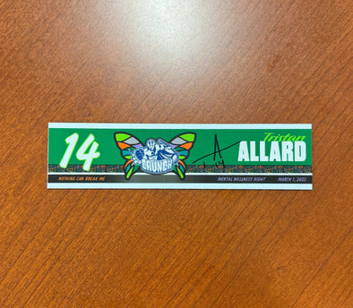 Signed #14 Tristan Allard Mental Wellness Night Nameplate - March 1, 2025