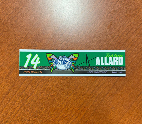 Signed #14 Tristan Allard Mental Wellness Night Nameplate - March 1, 2025