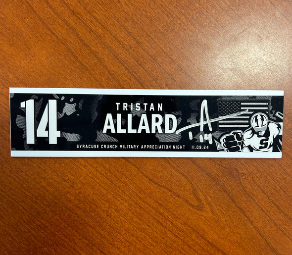 #14 Tristan Allard signed Military Appreciation Nameplate - November 9, 2024