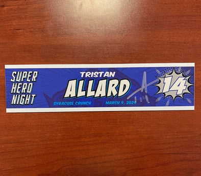 #14 Tristan Allard Signed Super Hero Night Nameplate