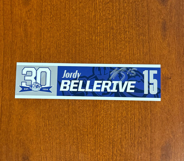 Signed #15 Jordy Bellerive 30th Nameplate 2023-24