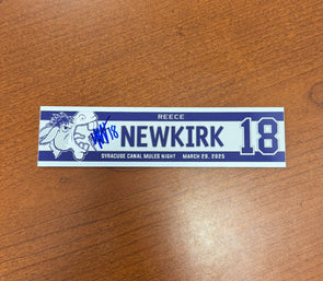 Signed #18 Reece Newkirk Syracuse Canal Mules Nameplate - March 29, 2025