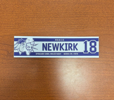 #18 Reece Newkirk Syracuse Canal Mules Nameplate - March 29, 2025