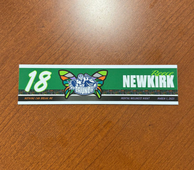 #18 Reece Newkirk Mental Wellness Night Nameplate - March 1, 2025