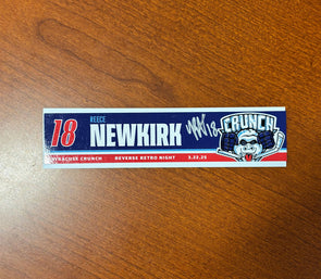 Signed #18 Reece Newkirk Reverse Retro Nameplate - March 22, 2025