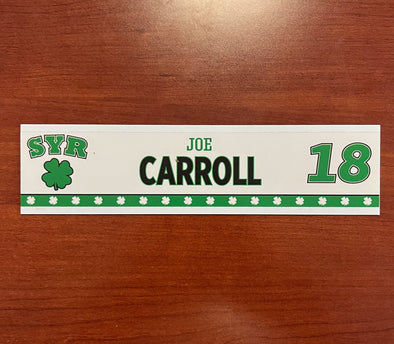 #18 Joe Carroll St. Patricks Day Nameplate