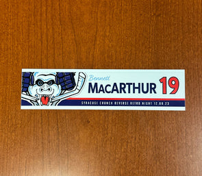 #19 Bennett MacArthur White Reverse Retro Nameplate - 2023-24 Season