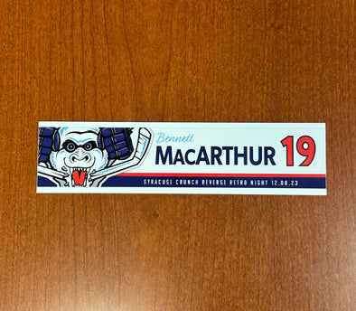 #19 Bennett MacArthur White Reverse Retro Nameplate - 2023-24 Season