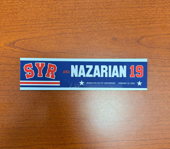 #19 Ara Nazarian 45th Anniversary Miracle on Ice Nameplate - February 22, 2025