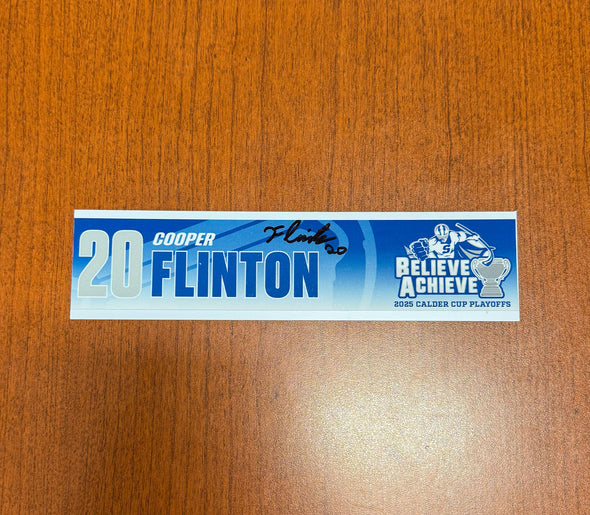 Signed #20 Cooper Flinton Calder Cup Playoffs Nameplate - 2025