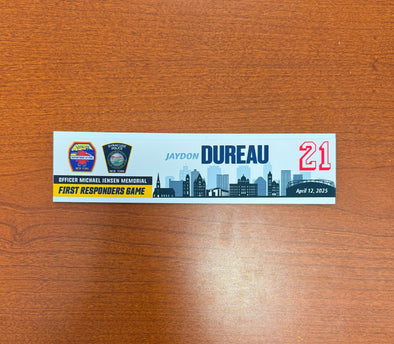 #21 Jaydon Dureau First Responders Game Nameplate - April 12, 2025
