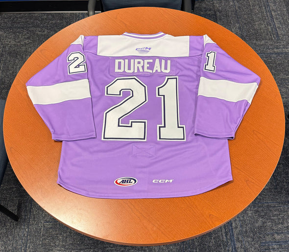 #21 Jaydon Dureau Hockey Fights Cancer Jersey - November 30, 2024