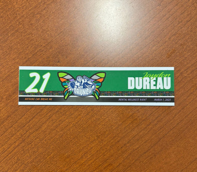 #21 Jaydon Dureau Mental Wellness Night Nameplate - March 1, 2025