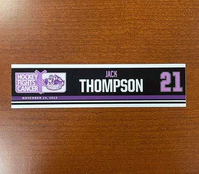 #21 Jack Thompson Hockey Fights Cancer Nameplate - November 24, 2023