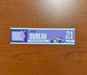 #21 Jaydon Dureau Hockey Fights Cancer Nameplate - November 30, 2024