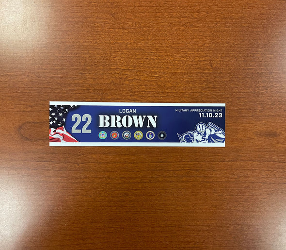 #22 Logan Brown Military Appreciation Nameplate - November 10, 2023