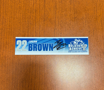 Signed #22 Logan Brown Calder Cup Playoffs Nameplate - 2025