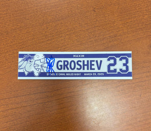 Signed #23 Maxim Groshev Syracuse Canal Mules Nameplate - March 29, 2025
