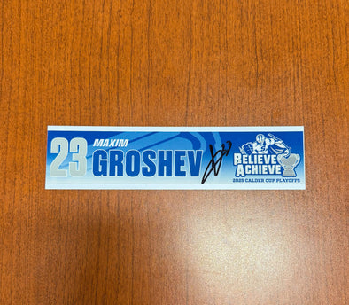 Signed #23 Maxim Groshev Calder Cup Playoffs Nameplate - 2025