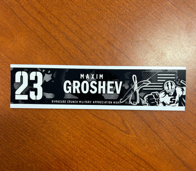 #23 Maxim Groshev signed Military Appreciation Nameplate - November 9, 2024