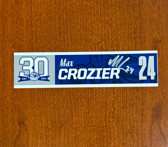 Signed #24 Max Crozier 30th Nameplate 2023-24