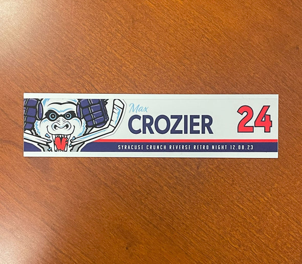 #24 Max Crozier White Reverse Retro Nameplate - 2023-24 Season