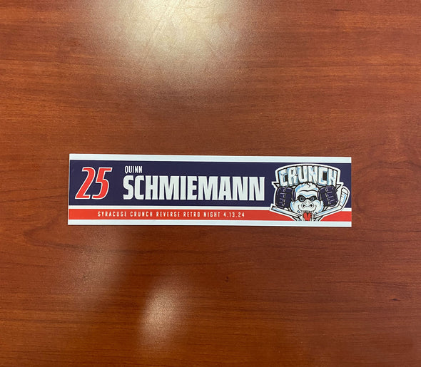 #25 Quinn Schmiemann Reverse Retro Nameplate - 2023-24 Season