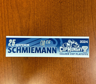 Signed #25 Quinn Schmiemann Calder Cup Playoffs Nameplate - 2024