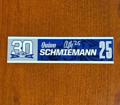 Signed #25 Quinn Schmiemann 30th Nameplate 2023-24