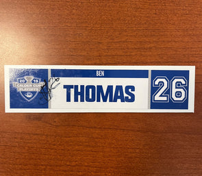 #26 Ben Thomas Signed Home Nameplate - 2019 Calder Cup Playoffs