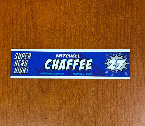 #27 Mitchell Chaffee Superhero Night Nameplate