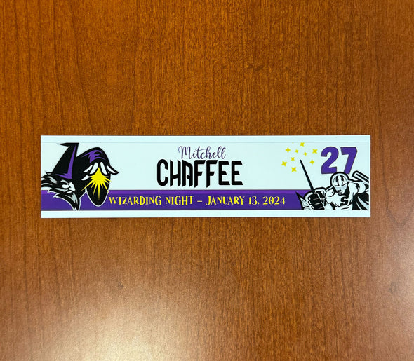 #27 Mitchell Chaffee Wizarding Night Nameplate - 2023-24 Season