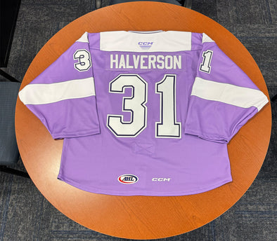 #31 Brandon Halverson Hockey Fights Cancer Jersey - November 30, 2024