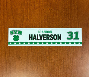 #31 Brandon Halverson St. Patricks Day Nameplate