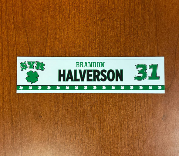 #31 Brandon Halverson St. Patricks Day Nameplate