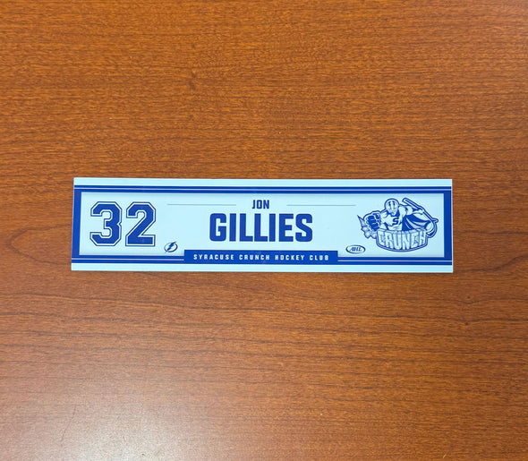 #32 Jon Gillies Home Nameplate 2024-25 Season